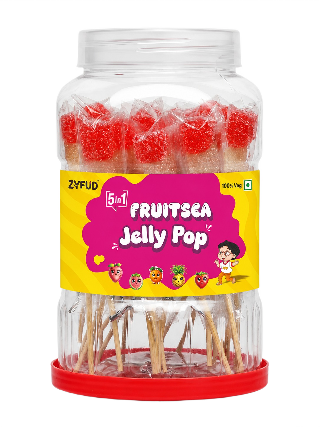 ZYFUD Fruitsea Jelly Pop 5 in 1 wholesale candy jar