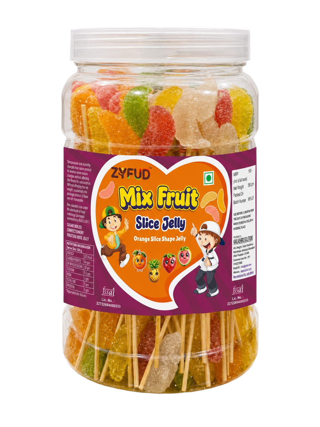 ZYFUD Mix Fruit Slice Jelly wholesale candy jar