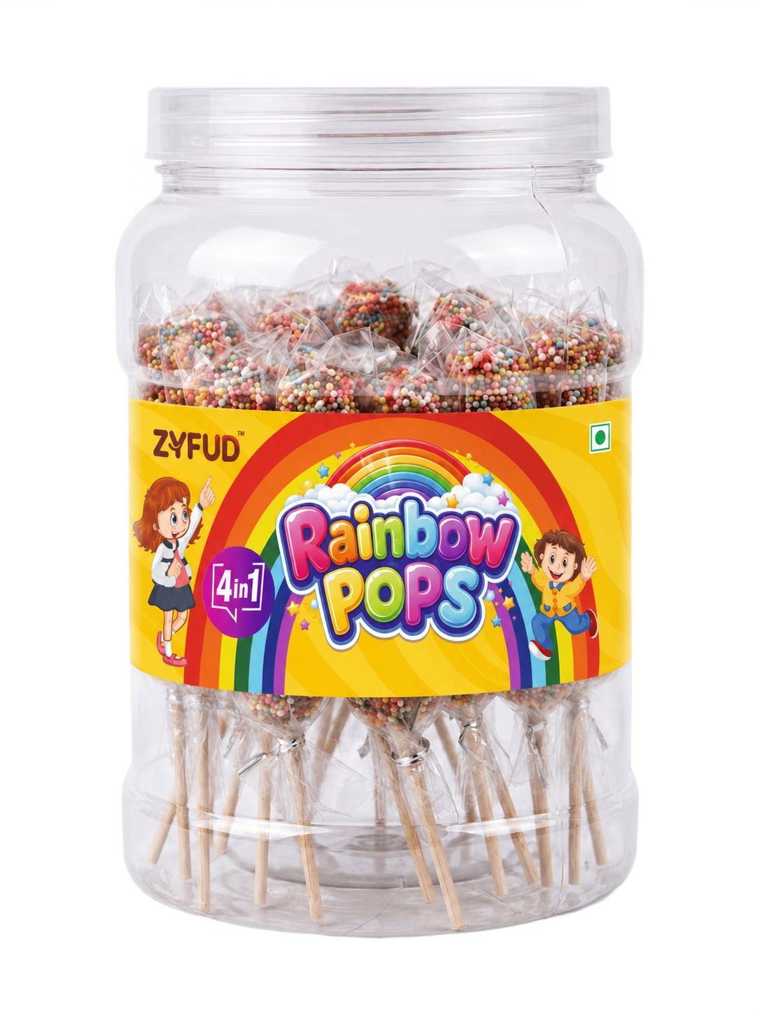 ZYFUD Rainbow Pops 4 in 1 wholesale candy jar